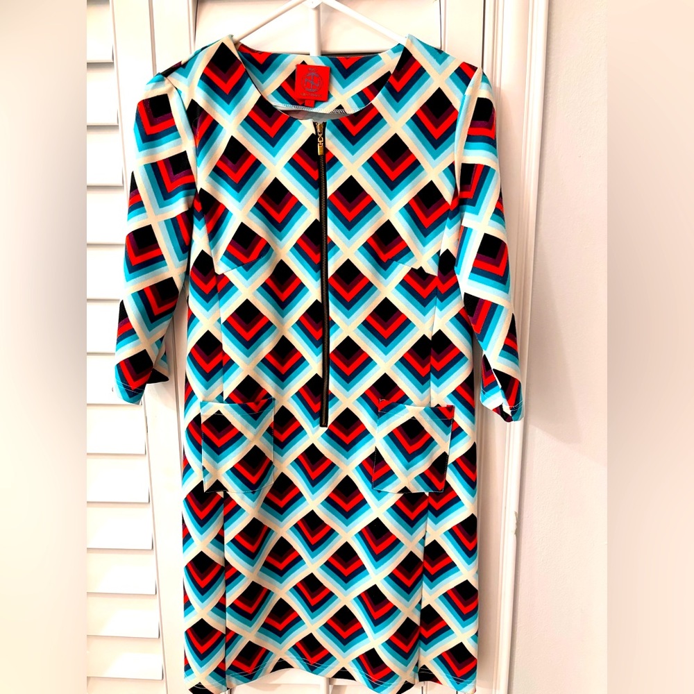 Tracy Negoshian long-sleeved dress with zipper and pockets
